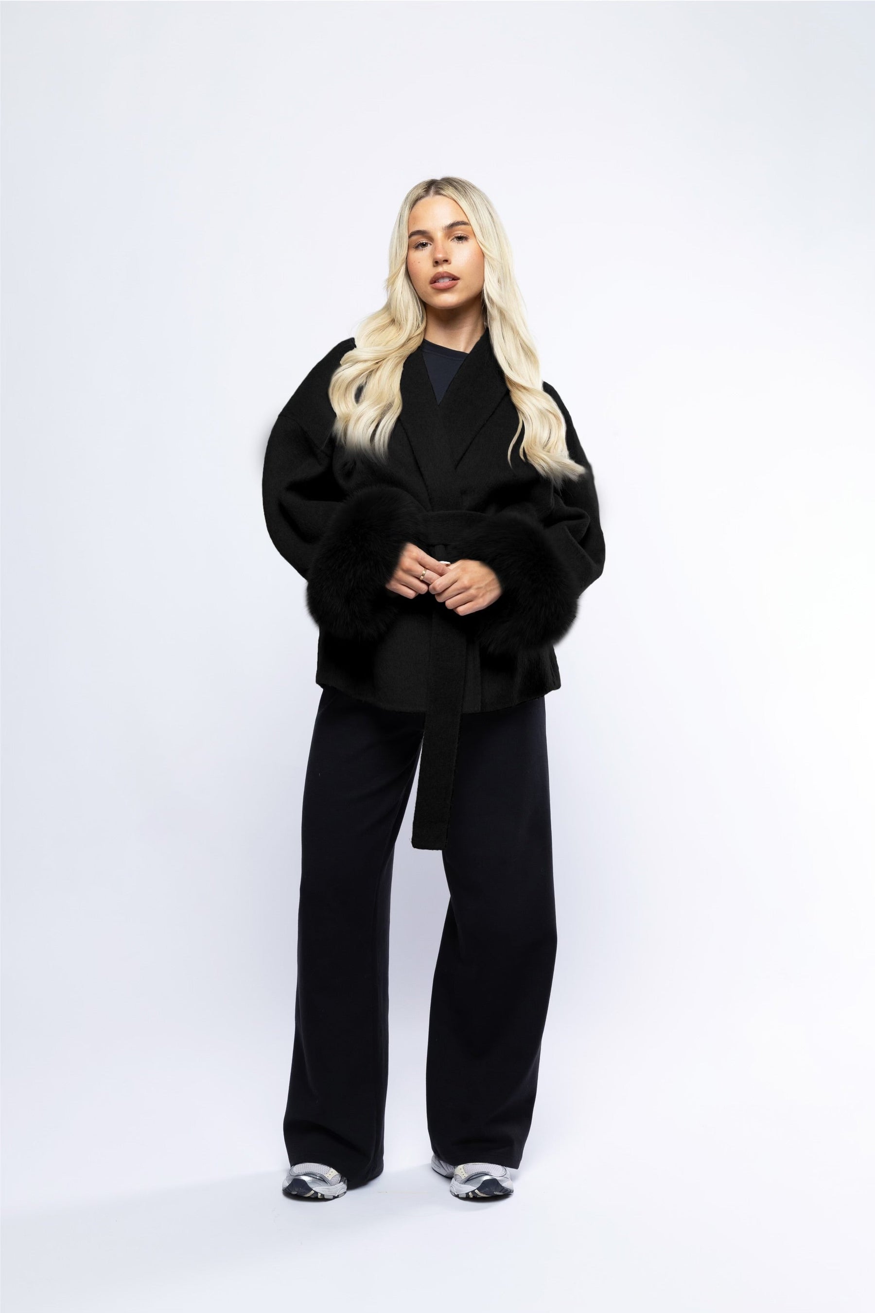 Blazer Aveludado com laço - Preto