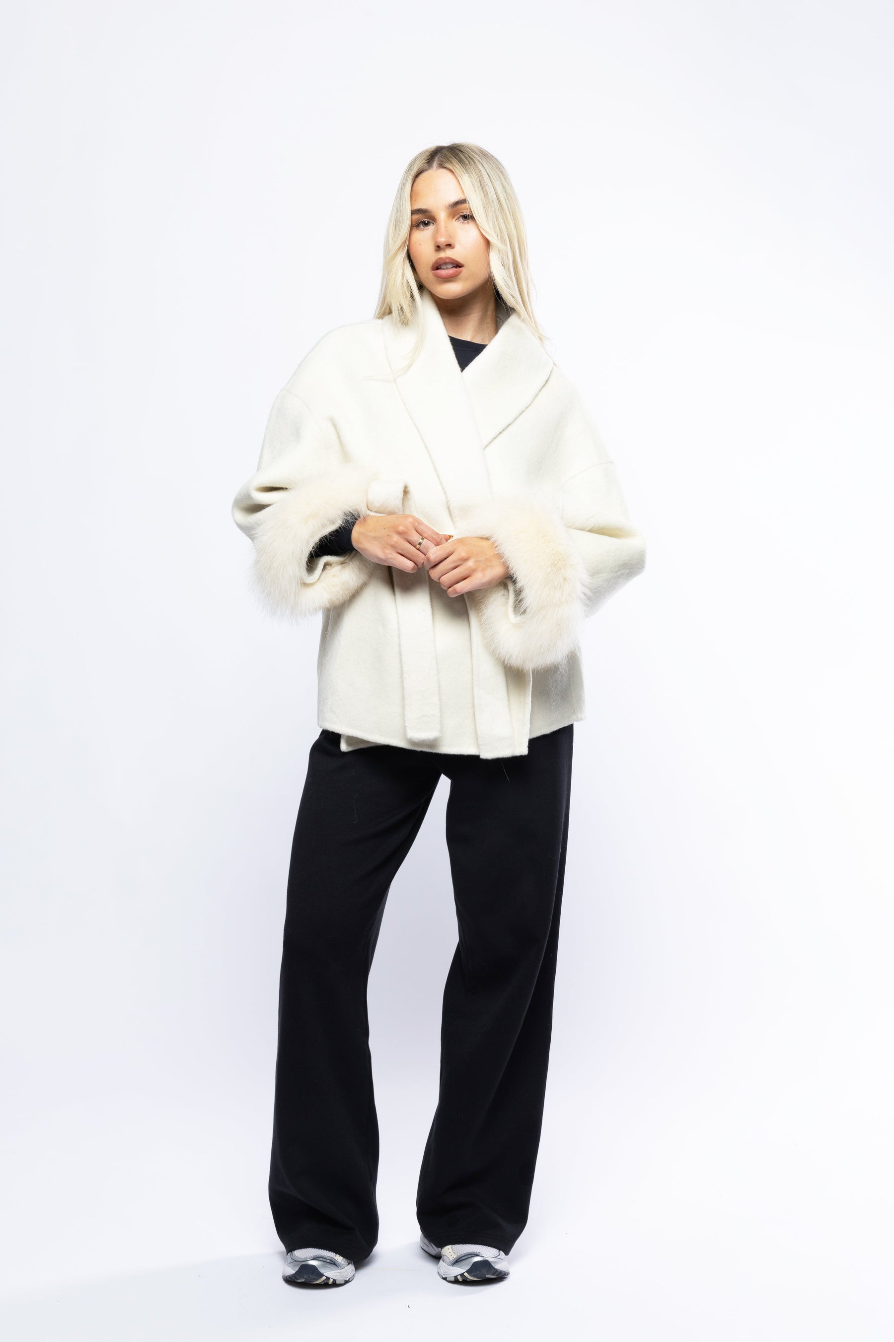 Blazer Aveludado com laço - Off-white