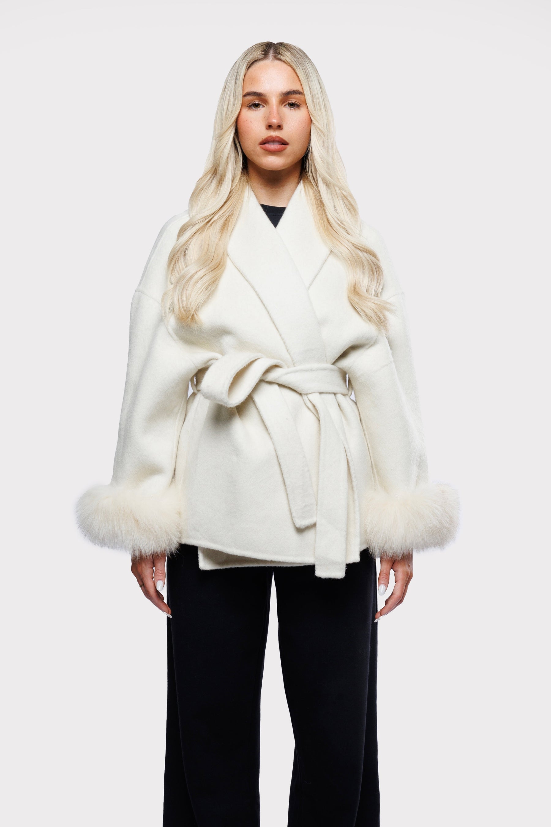 Blazer Aveludado com laço - Off-white