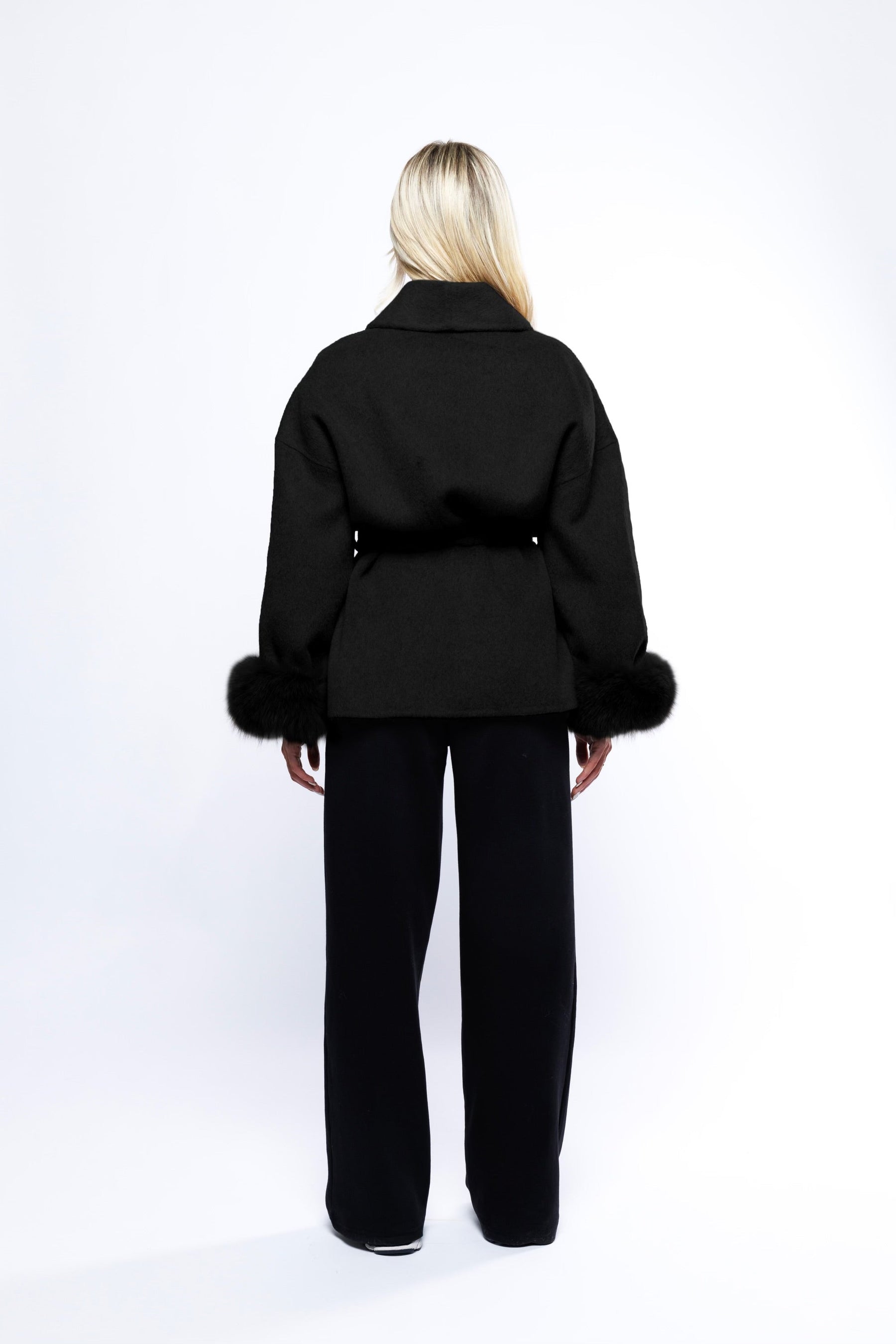 Blazer Aveludado com laço - Preto