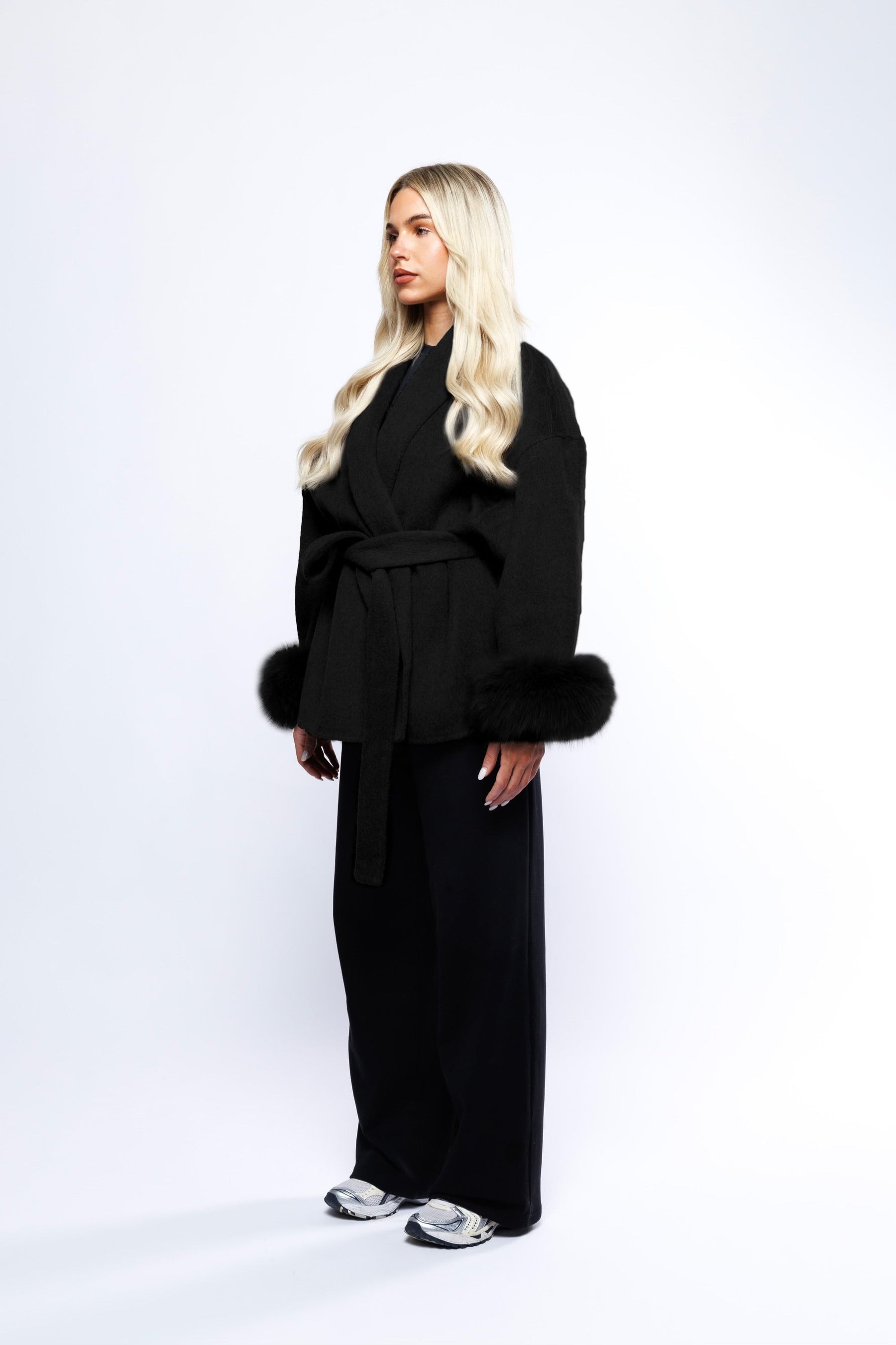 Blazer Aveludado com laço - Preto