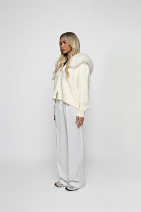 Cardigan Aveludado - Branco
